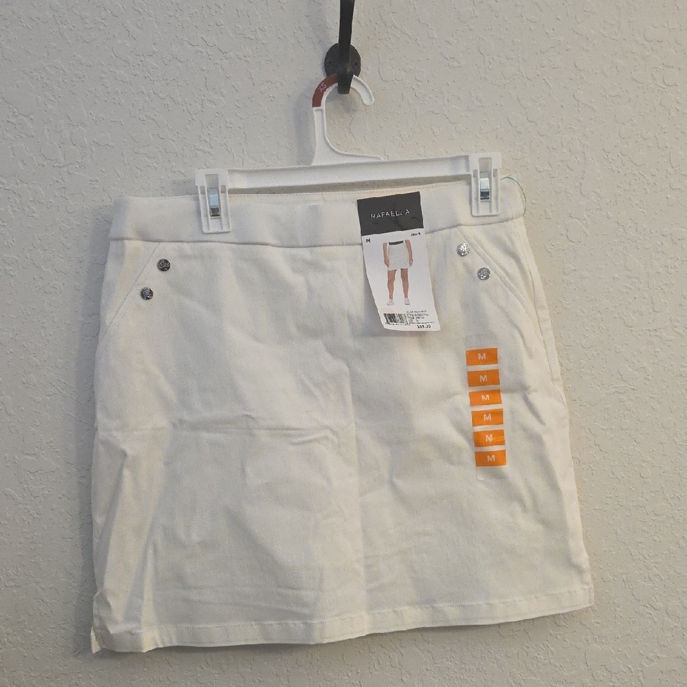 NWT Rafaella White Mini Skort
